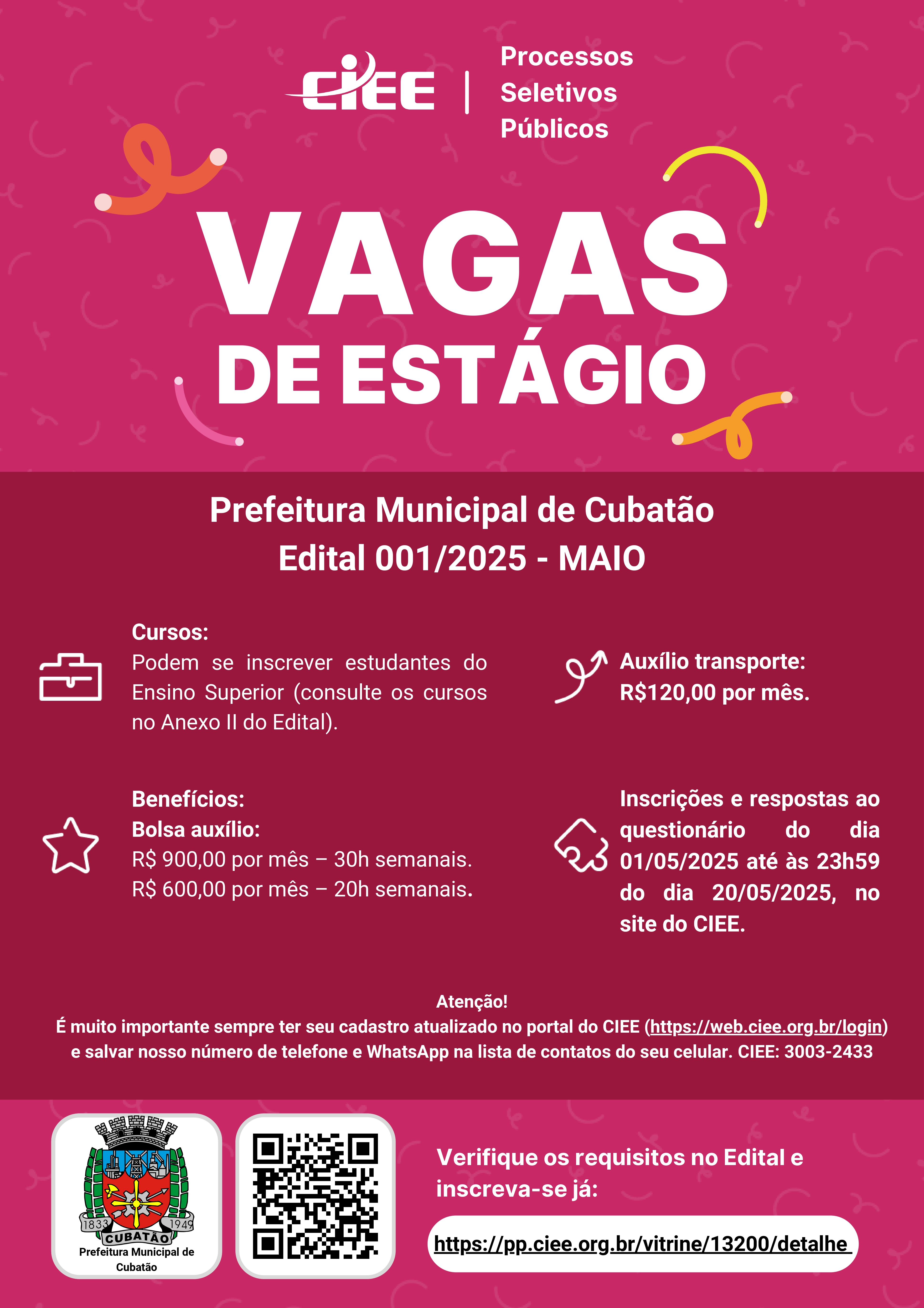 CARTAZ Prefeitura Municipal de Cubatão Edital 001 2025 MAIO 1 page 0001