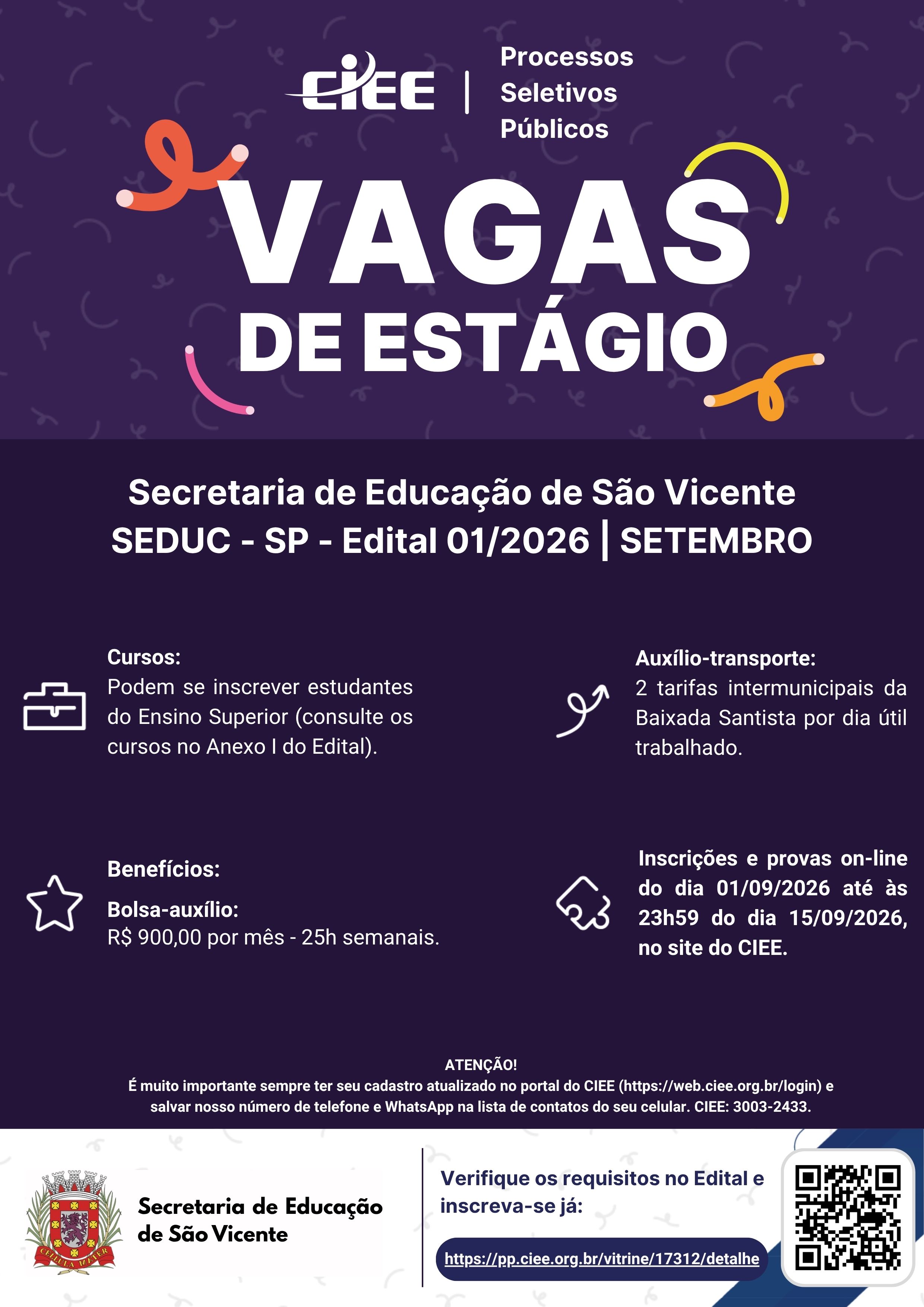 CARTAZ Secretaria de Educação de São Vicente