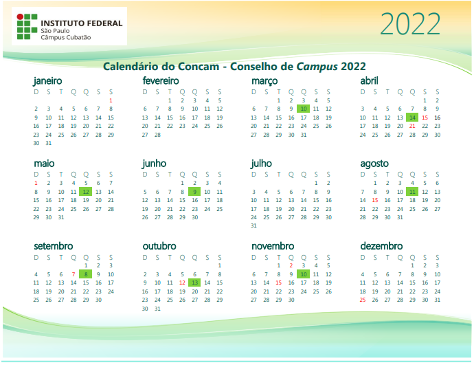 calendario concam 2022